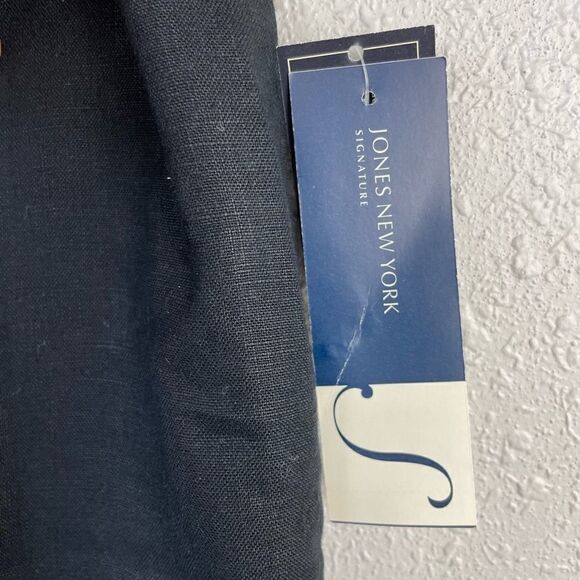 NWT Jones New York Black Linen Slack Pants Size 10 - Picture 3 of 5